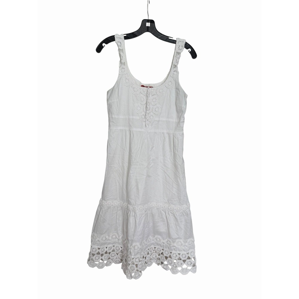 Hallhuber Donna Dress 38 Small White Crochet Boho Cottagecore Fairy MMM10-1